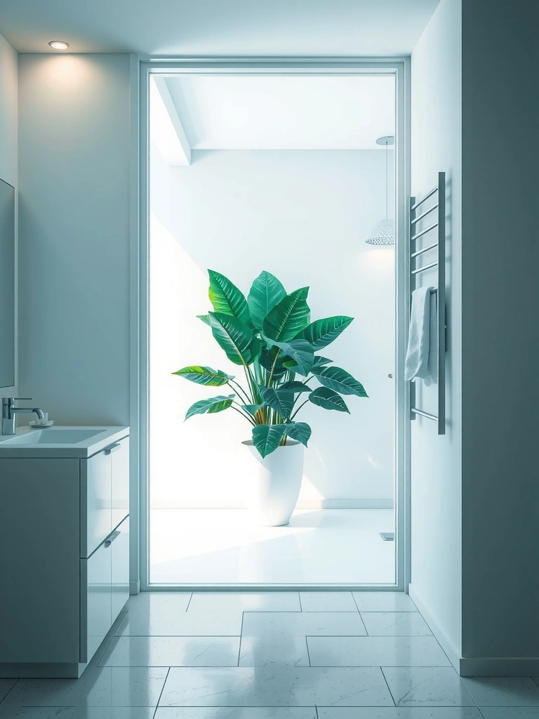 Plantas en baño moderno